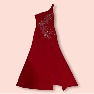 Vintage red slit Sabora dress